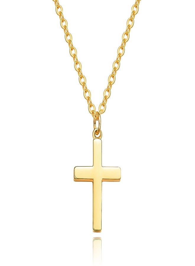 Moodear Cross Necklace for Women - Dainty 14K Gold Plated Cross Pendant Simple Necklaces Fashion - Image 1